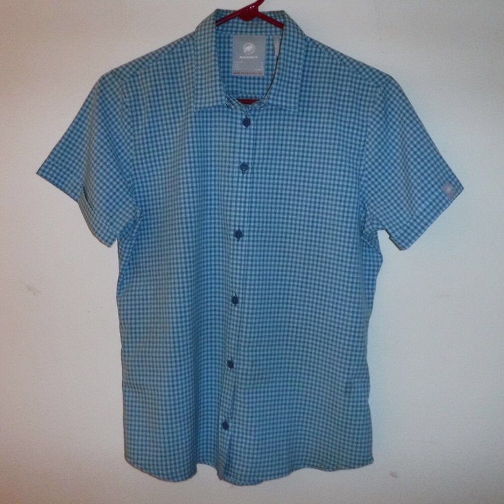 MAMMUT WOMANS BUTTONDOWN SHORT SLEEVED SHIRT, SMALL